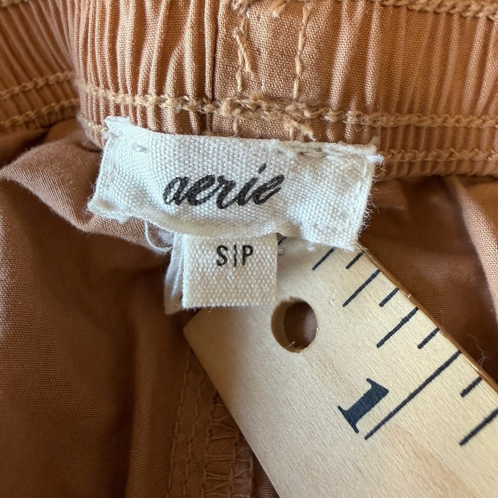 Aerie Parachute Cargo Pants Tan (S) Y2K Cinch Ankle Wide Leg Utility Womens NWOT - Picture 5 of 5